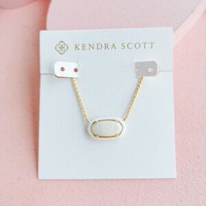 Kendra Scott - Elisa Ivory Mix Gold Enamel Framed Necklace - NEW